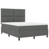 Box spring seng med madras Mørkegrå 160 x 200 cm Stof
