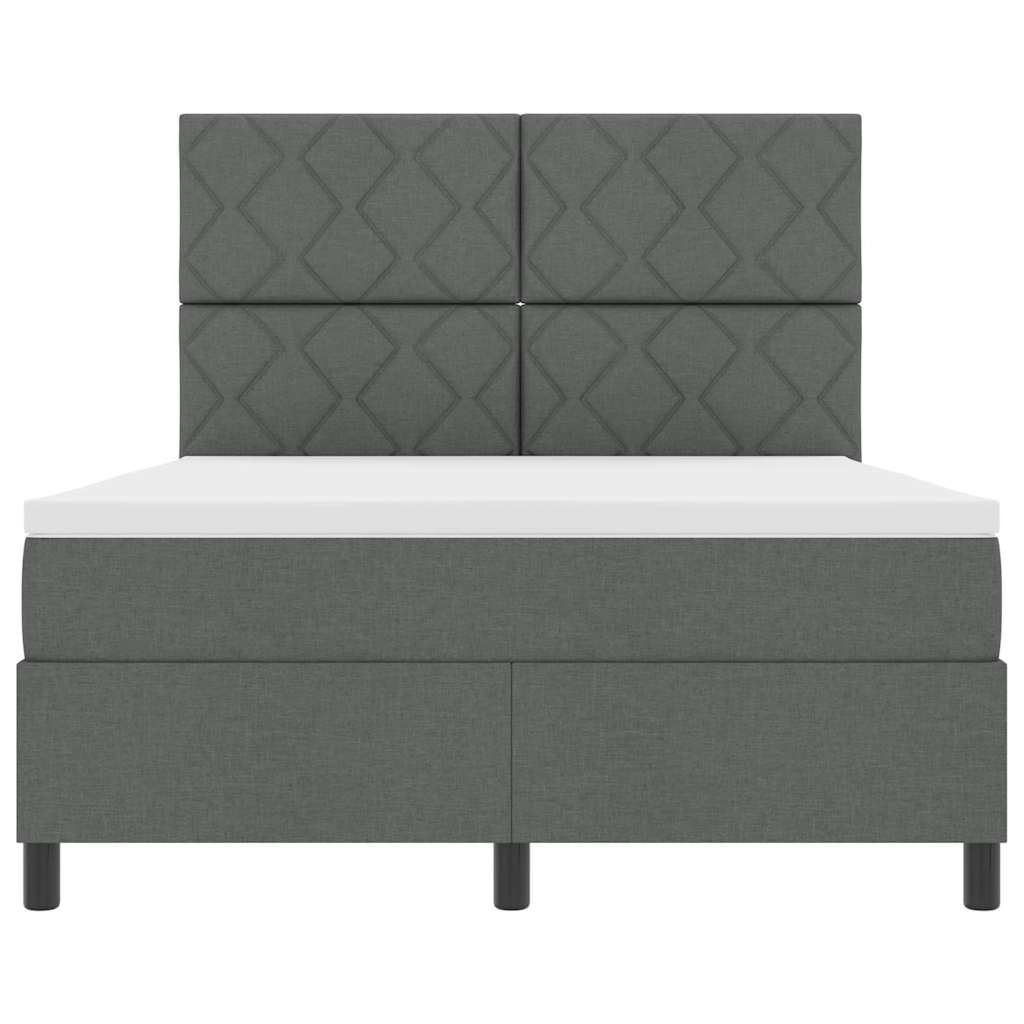 Box spring seng med madras Mørkegrå 160 x 200 cm Stof