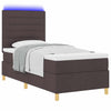Box spring seng med madras Mørkebrun 90 x 190 cm Stof
