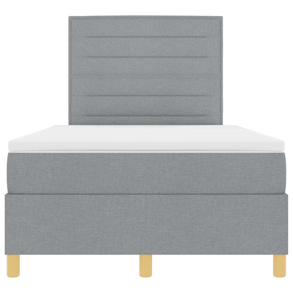 Box spring seng med madras Lysegrå 120 x 190 cm Stof