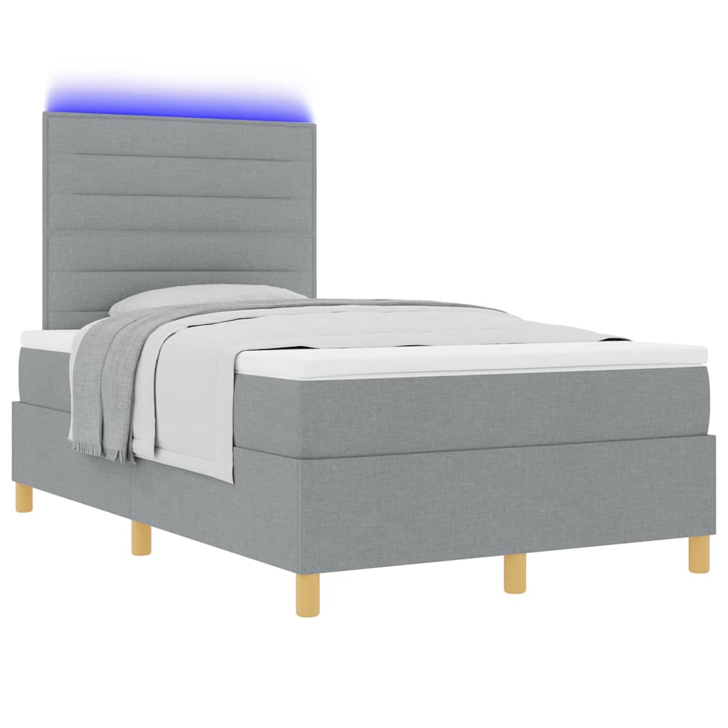 Box spring seng med madras Lysegrå 120 x 190 cm Stof