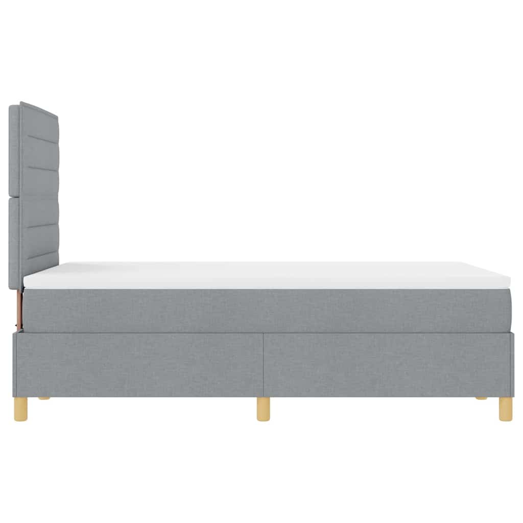 Box spring seng med madras Lysegrå 120 x 190 cm Stof