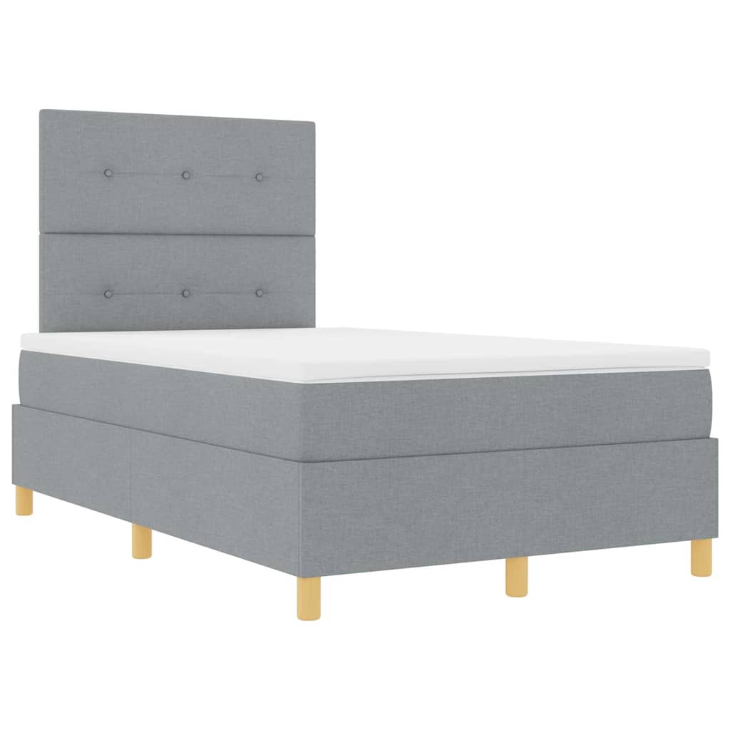 Box spring seng med madras Lysegrå 120 x 190 cm Stof