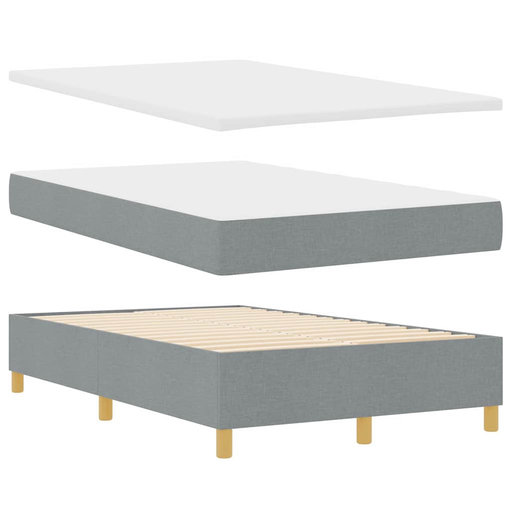Box spring seng med madras Lysegrå 120 x 190 cm Stof