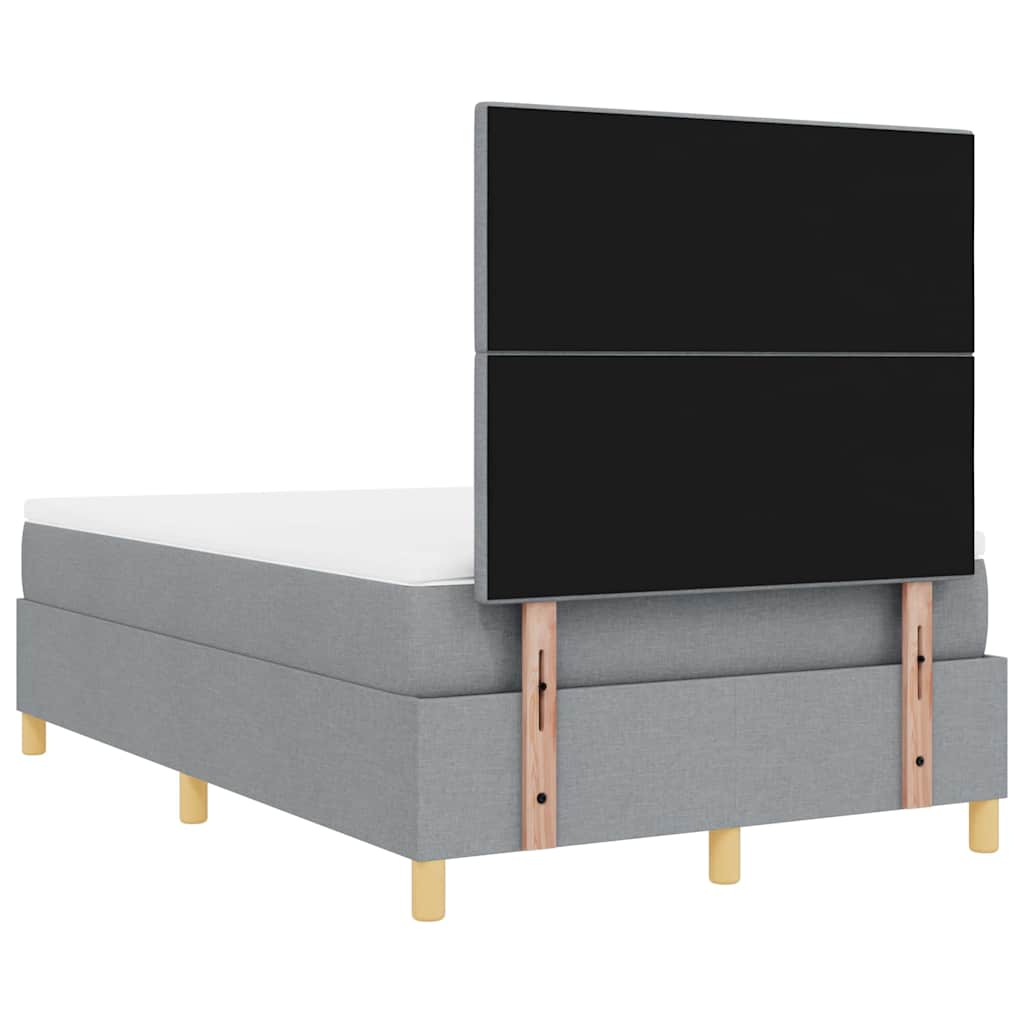 Box spring seng med madras Lysegrå 120 x 190 cm Stof
