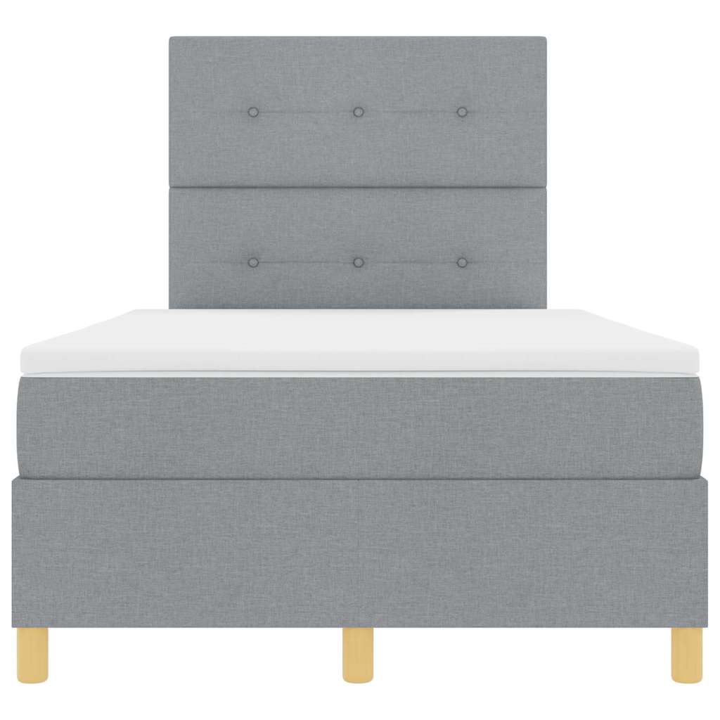 Box spring seng med madras Lysegrå 120 x 190 cm Stof