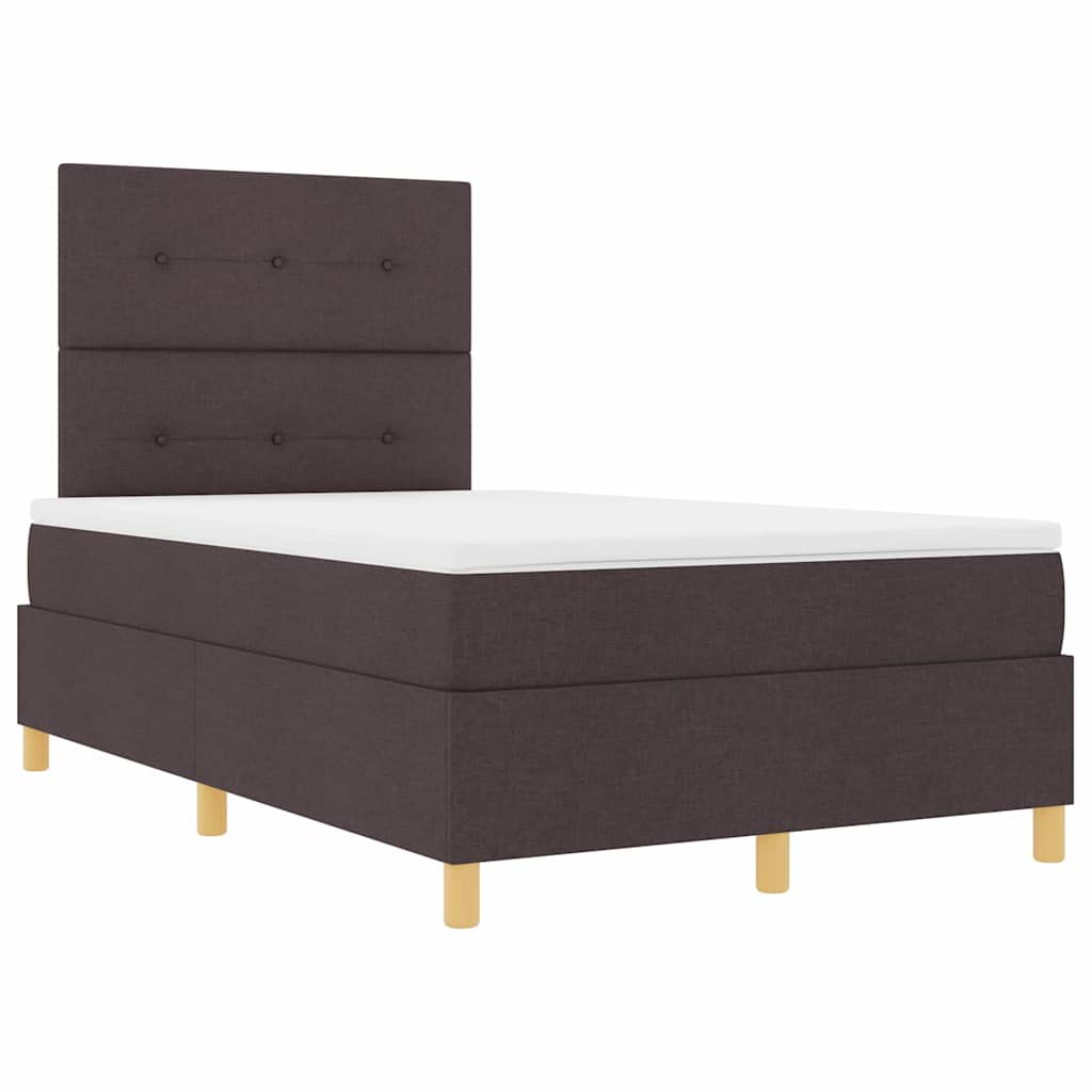 Box spring seng med madras Mørk Brun 120 x 190 cm Stof