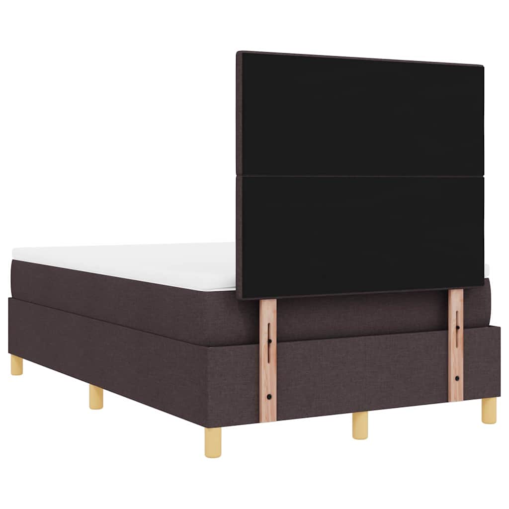 Box spring seng med madras Mørk Brun 120 x 190 cm Stof