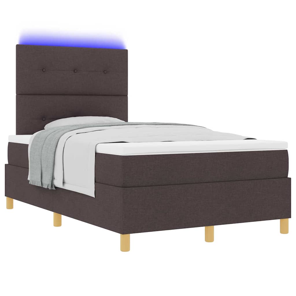 Box spring seng med madras Mørk Brun 120 x 190 cm Stof