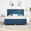 Box spring seng med madras med hovedgærde Blå 180 x 200 cm Stof