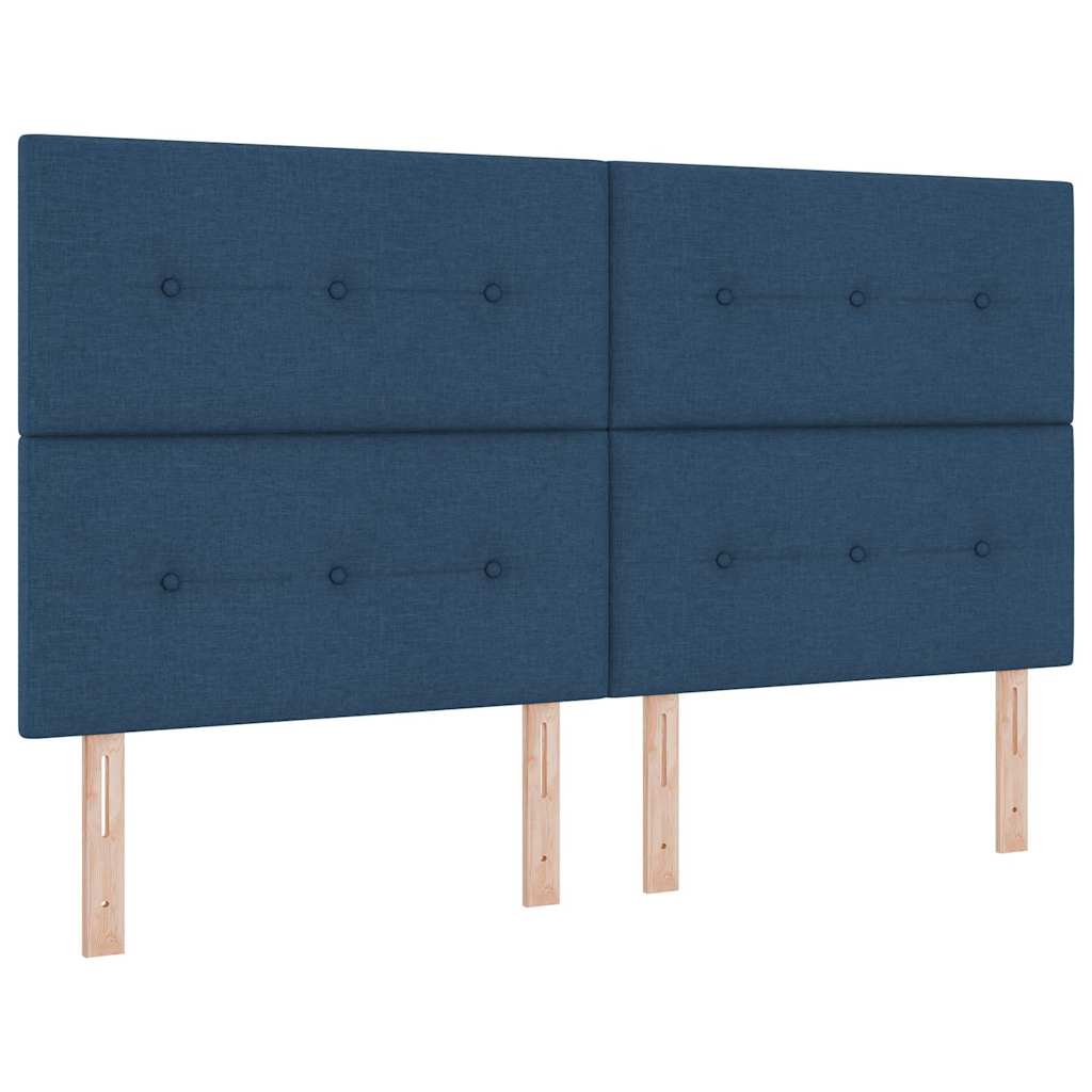 Box spring seng med madras med hovedgærde Blå 180 x 200 cm Stof