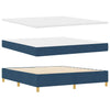 Box spring seng med madras med hovedgærde Blå 180 x 200 cm Stof
