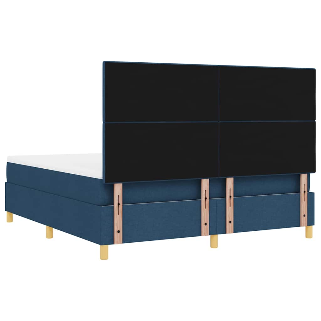 Box spring seng med madras med hovedgærde Blå 180 x 200 cm Stof