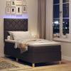 Box spring seng med madras Mørkebrun 90 x 190 cm Stof