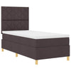 Box spring seng med madras Mørkebrun 90 x 190 cm Stof