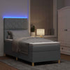 Box spring seng med madras Lysegrå 90 x 200 cm Stof