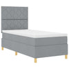 Box spring seng med madras Lysegrå 90 x 200 cm Stof