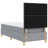 Box spring seng med madras Lysegrå 90 x 200 cm Stof