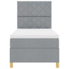 Box spring seng med madras Lysegrå 90 x 200 cm Stof