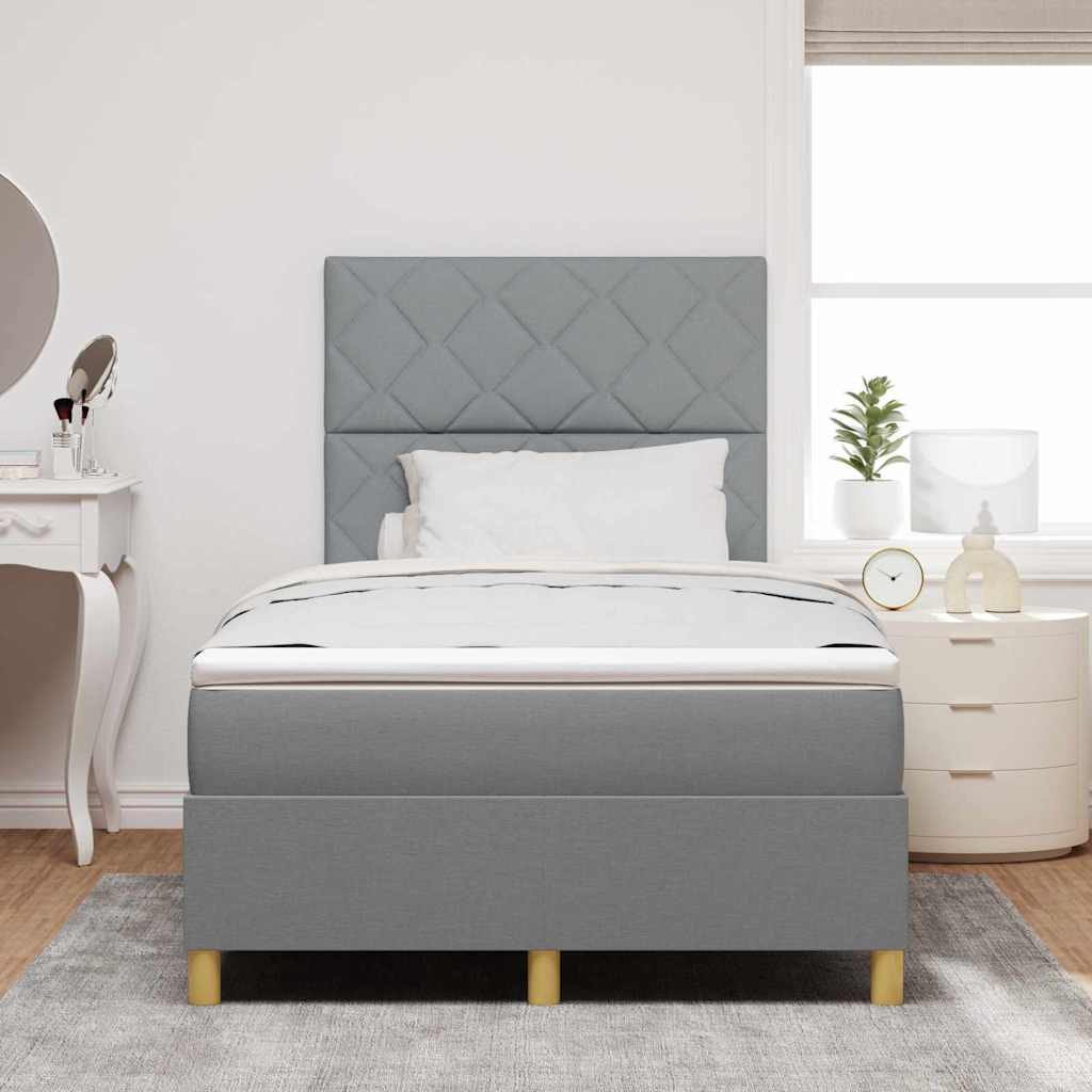 Box spring seng med madras Lysegrå 120 x 190 cm Stof
