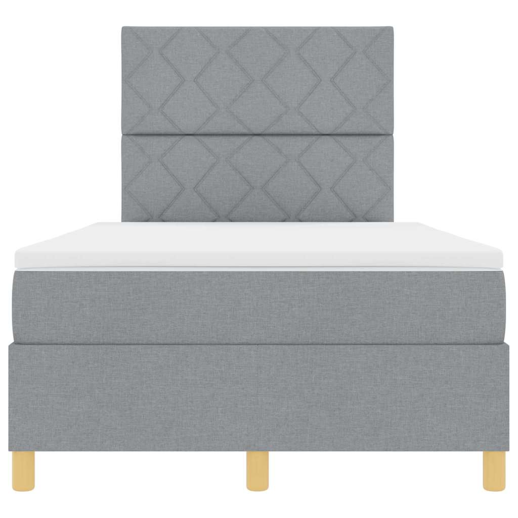 Box spring seng med madras Lysegrå 120 x 190 cm Stof