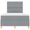 Box spring seng med madras Lysegrå 120 x 190 cm Stof