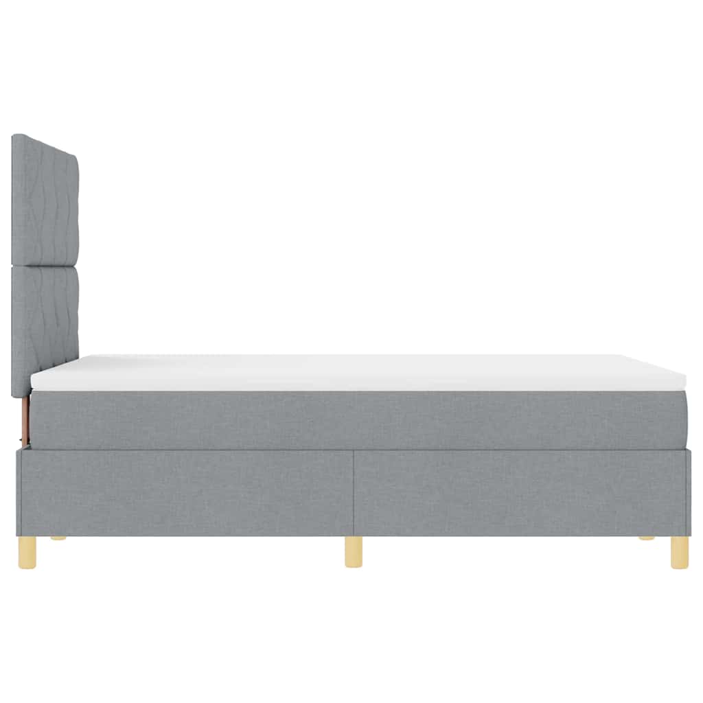 Box spring seng med madras Lysegrå 120 x 190 cm Stof