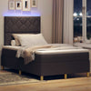 Box spring seng med madras Mørkebrun 120 x 190 cm Stof