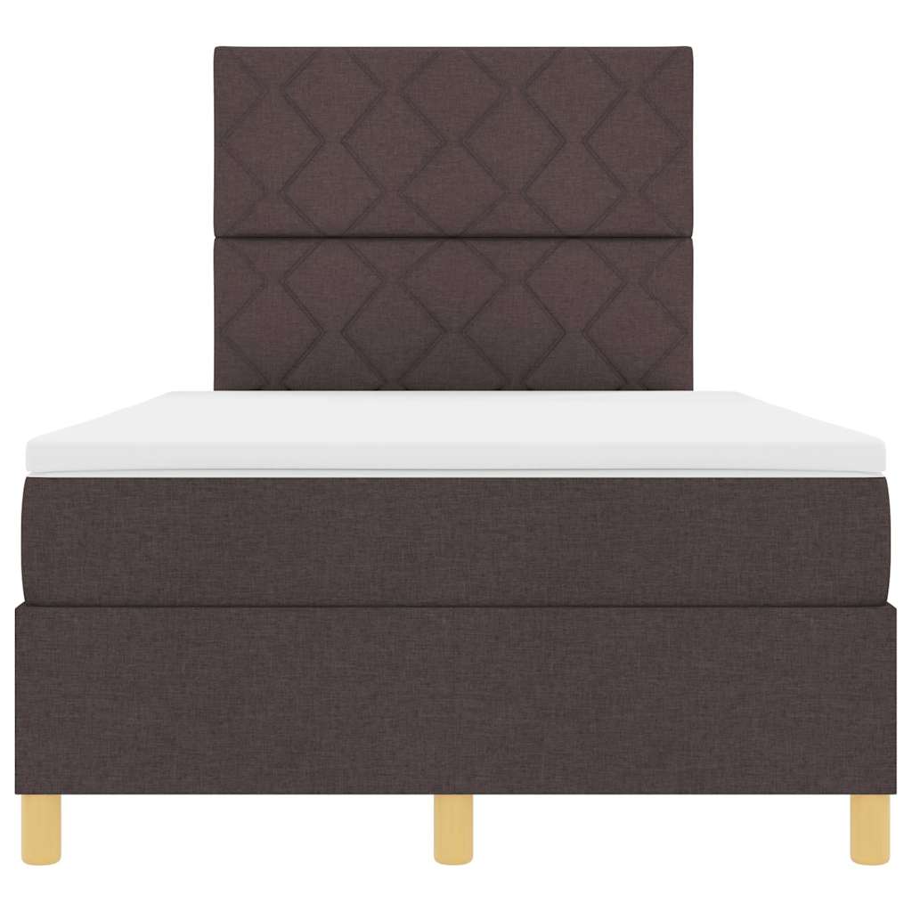 Box spring seng med madras Mørkebrun 120 x 190 cm Stof
