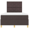 Box spring seng med madras Mørkebrun 120 x 190 cm Stof