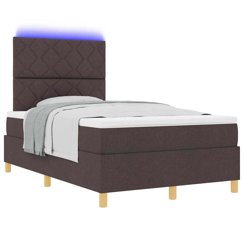 Box spring seng med madras Mørkebrun 120 x 190 cm Stof