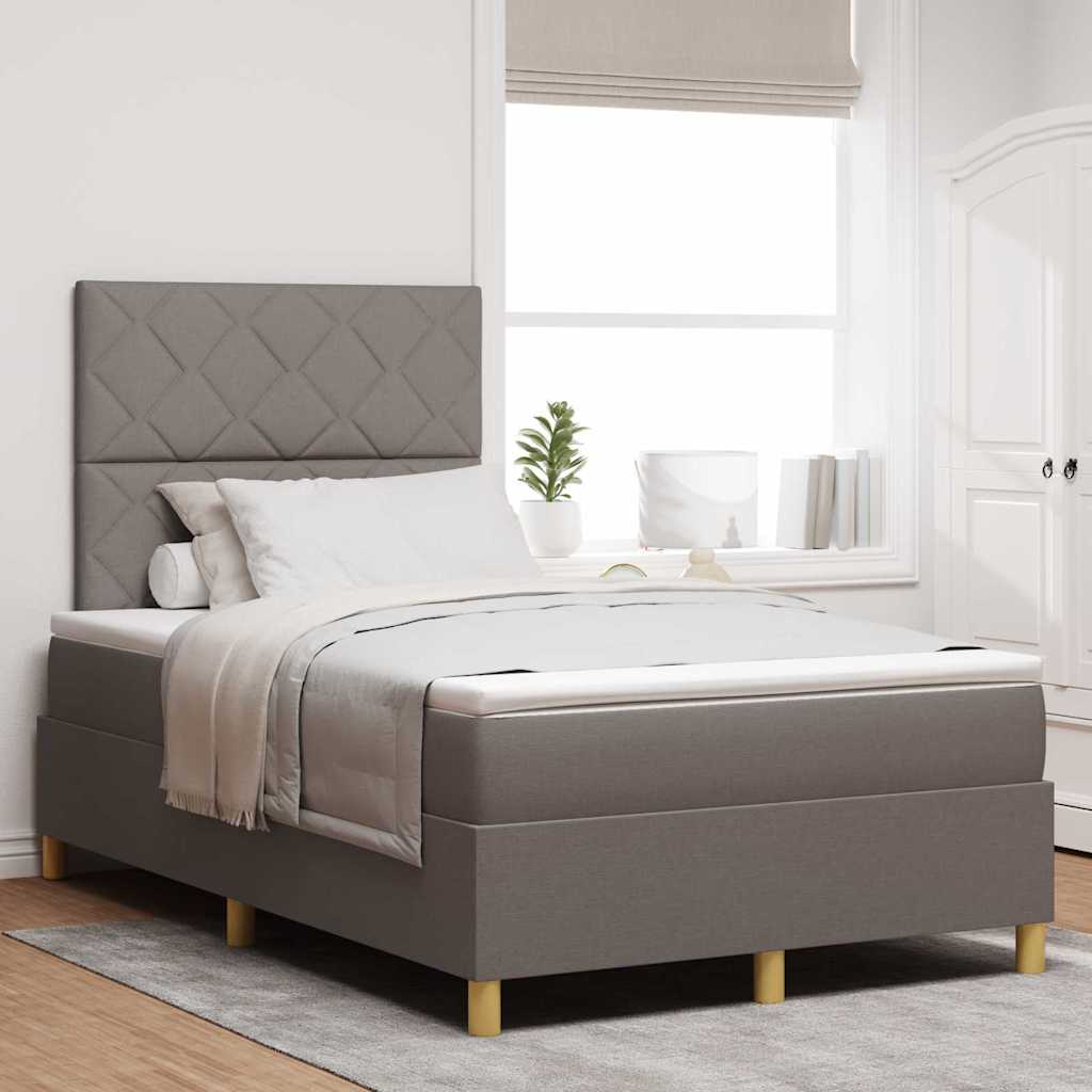 Box spring seng med madras Gråbrun 120 x 190 cm Stof