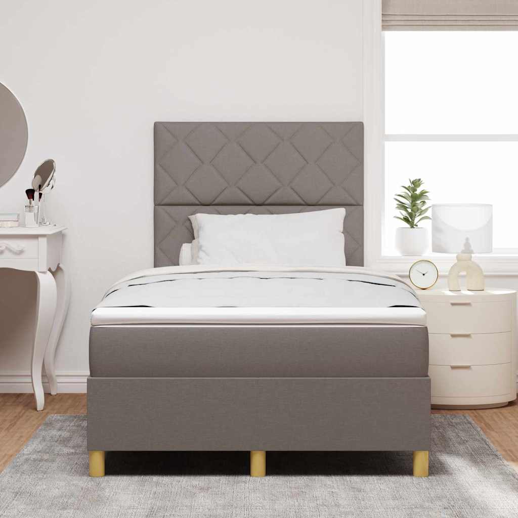 Box spring seng med madras Gråbrun 120 x 190 cm Stof