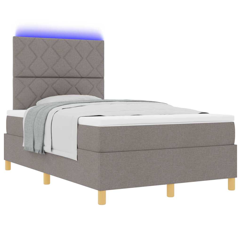 Box spring seng med madras Gråbrun 120 x 190 cm Stof