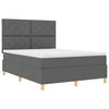 Box spring seng med madras Mørkegrå 160 x 200 cm Stof