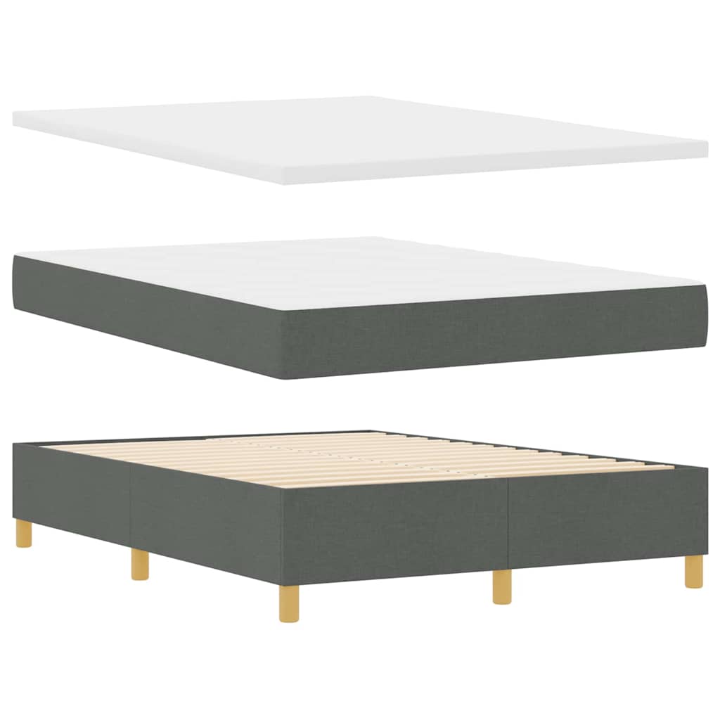 Box spring seng med madras Mørkegrå 160 x 200 cm Stof