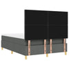 Box spring seng med madras Mørkegrå 160 x 200 cm Stof