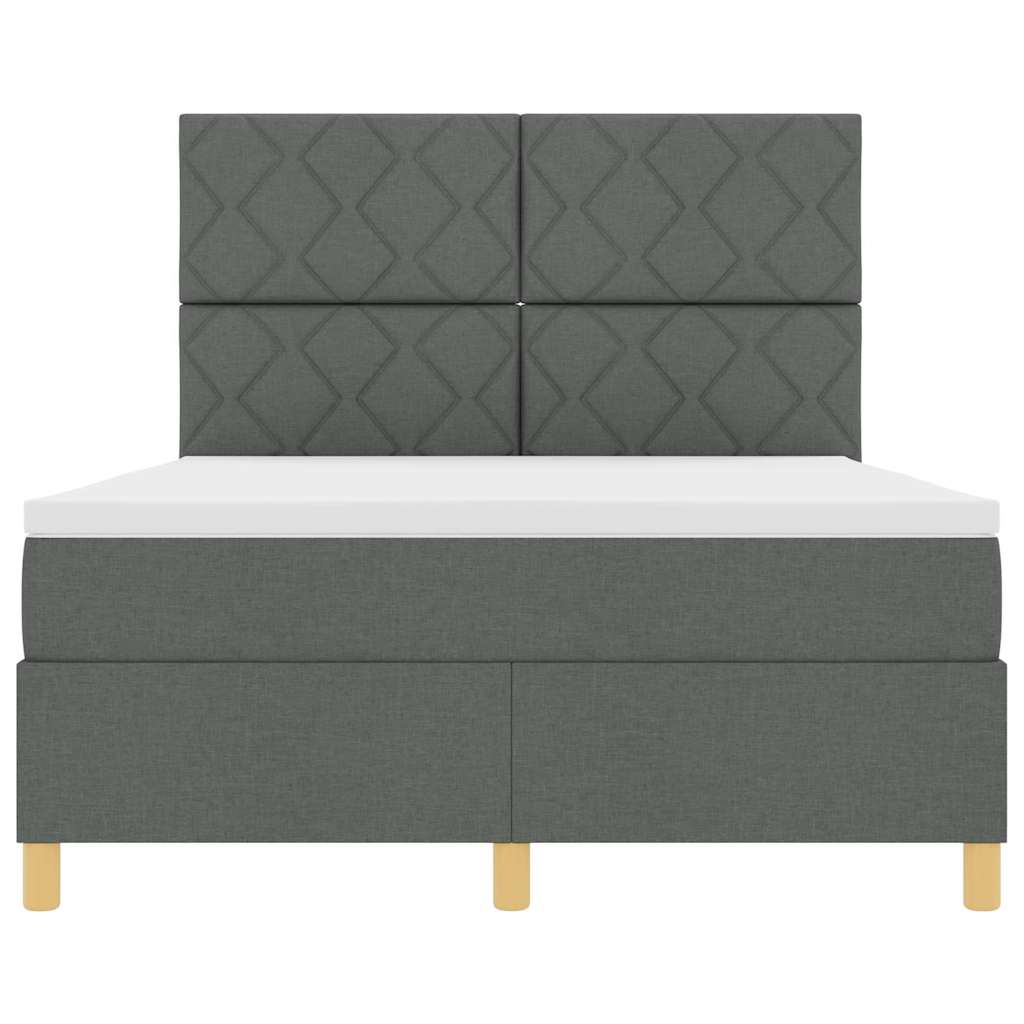 Box spring seng med madras Mørkegrå 160 x 200 cm Stof