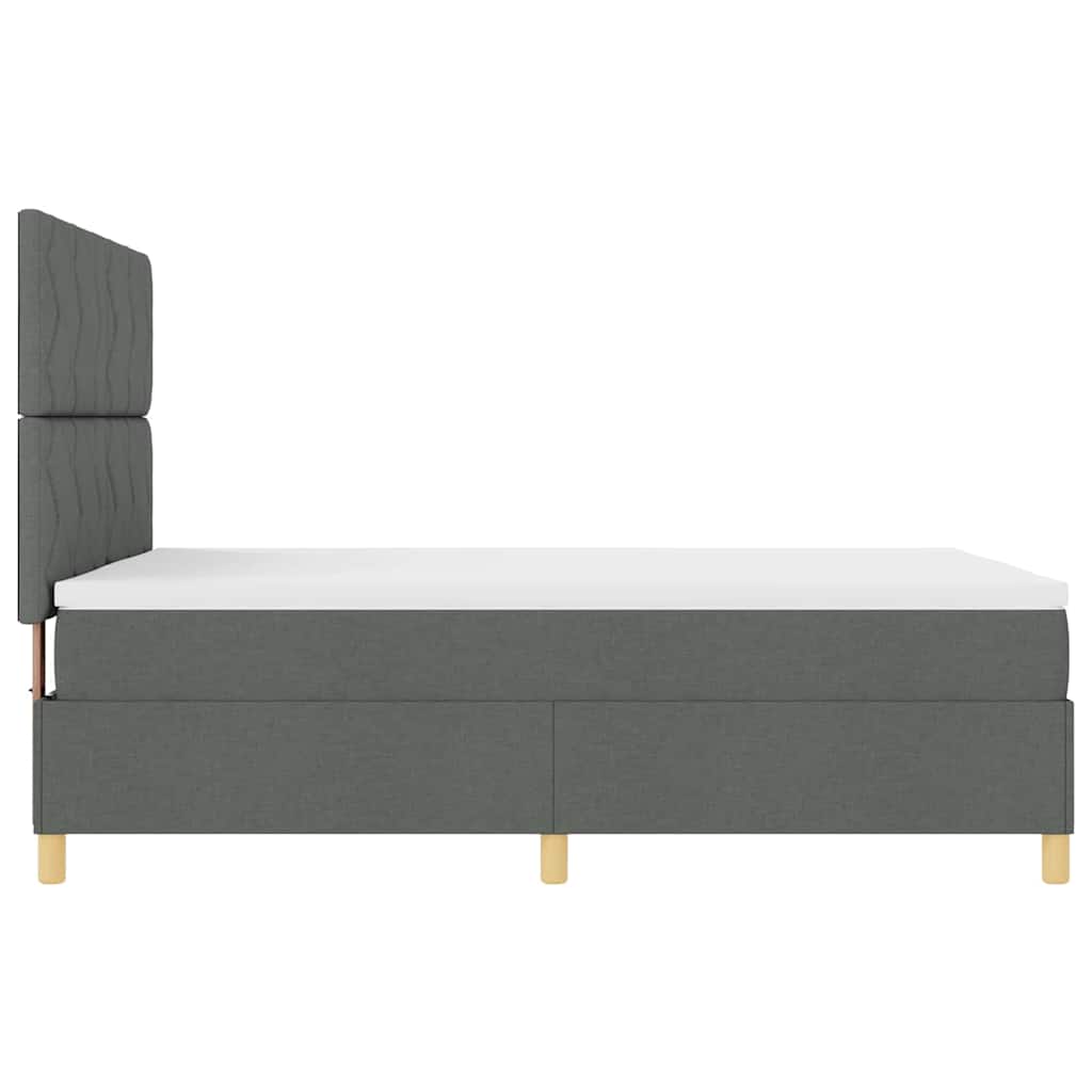 Box spring seng med madras Mørkegrå 160 x 200 cm Stof