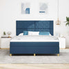 Box spring seng med madras med hovedgærde Blå 180 x 200 cm Stof
