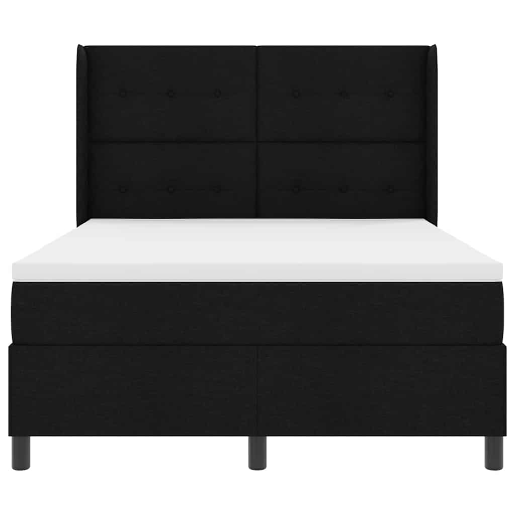 Box spring seng med madras Sort 160 x 200 cm Stof