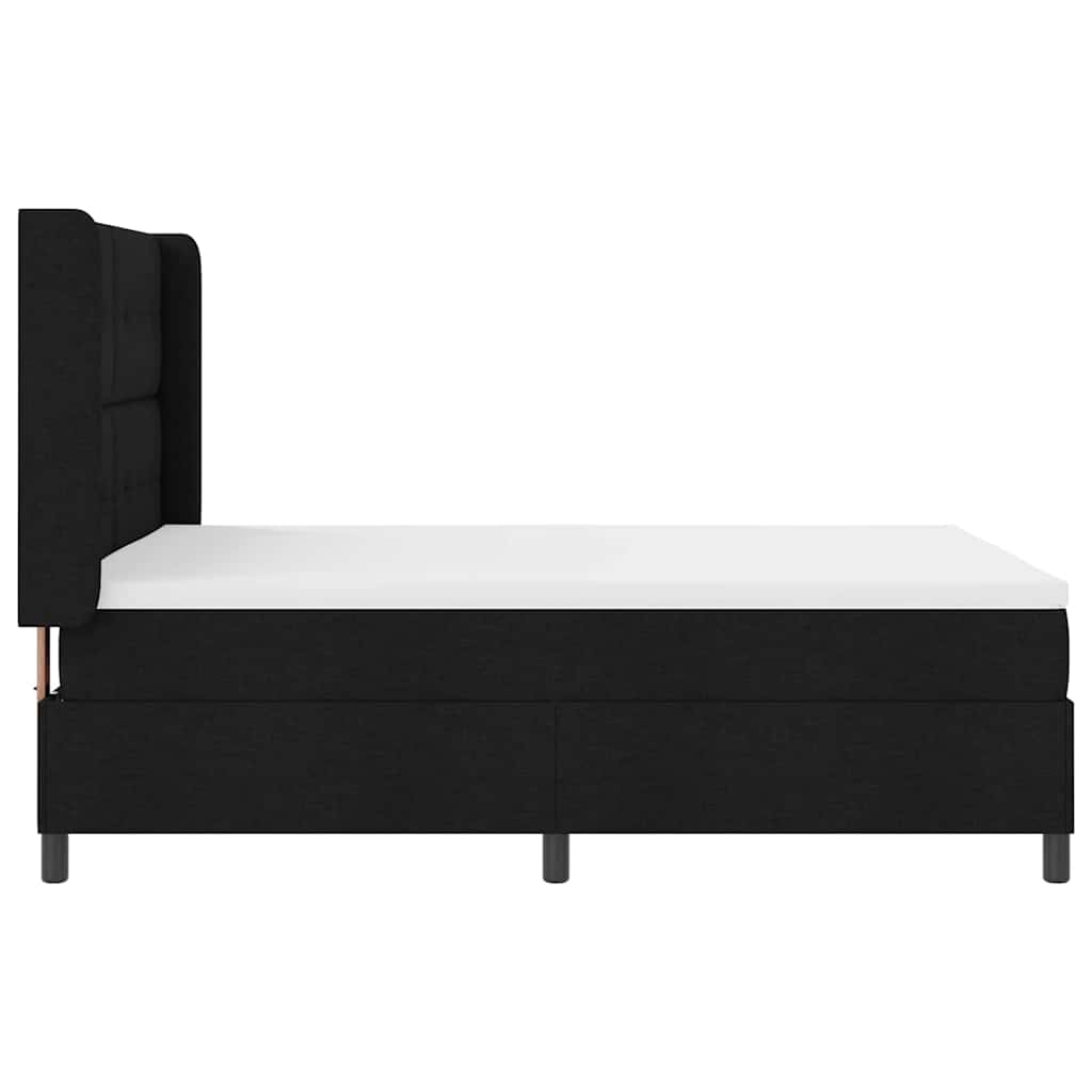 Box spring seng med madras Sort 160 x 200 cm Stof