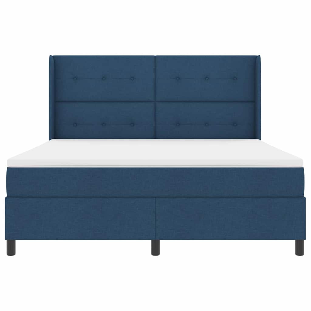 Box spring seng med madras med hovedgærde Blå 180 x 200 cm Stof