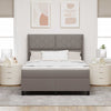 Box spring seng med madras Gråbrun 140 x 200 cm Stof