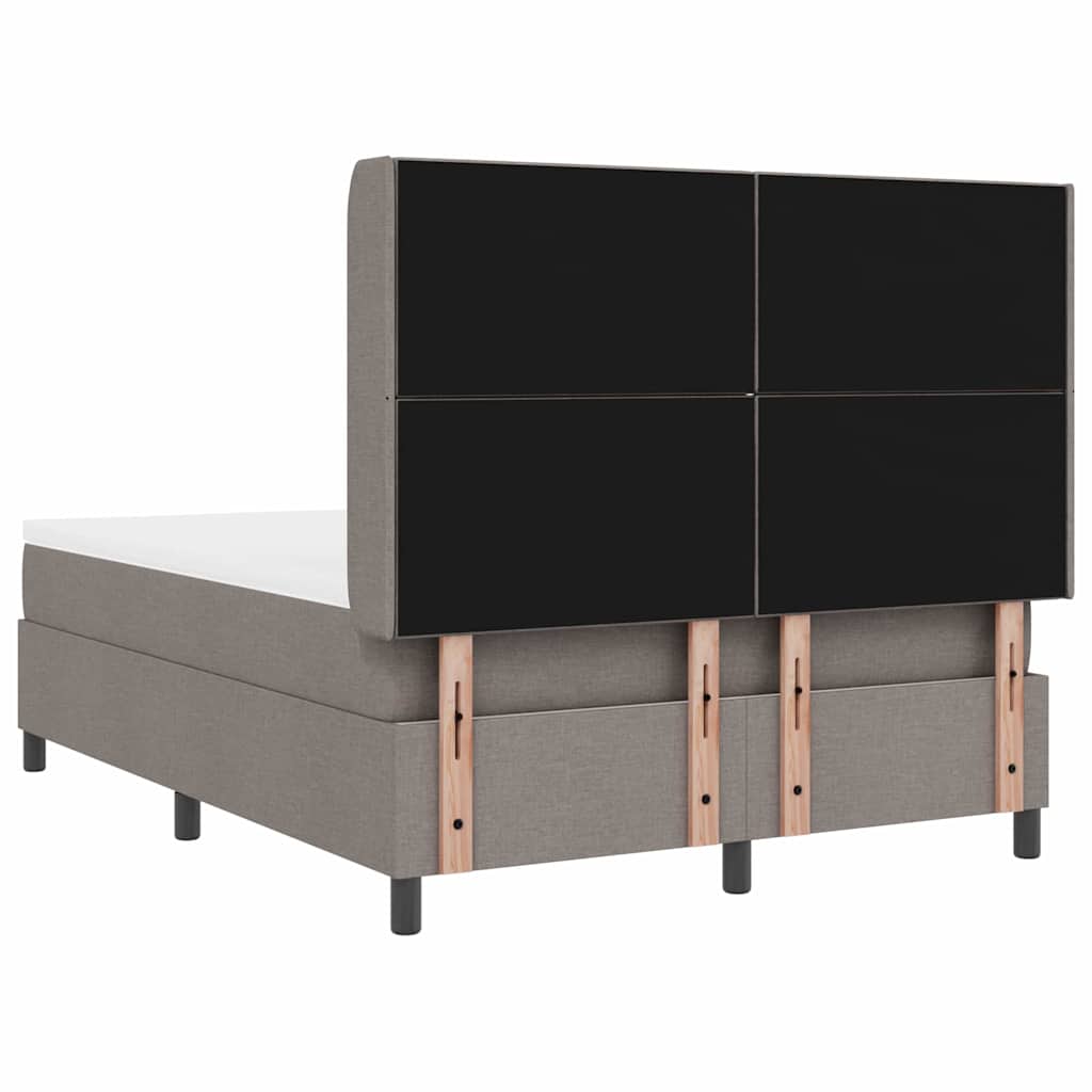 Box spring seng med madras Gråbrun 140 x 200 cm Stof