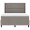 Box spring seng med madras Gråbrun 140 x 200 cm Stof