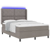 Box spring seng med madras Gråbrun 140 x 200 cm Stof