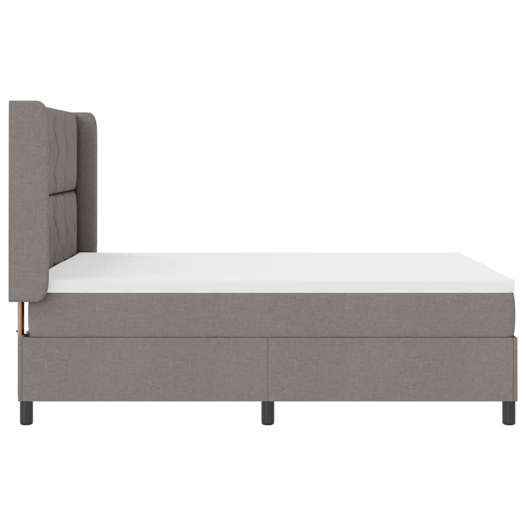 Box spring seng med madras Gråbrun 140 x 200 cm Stof