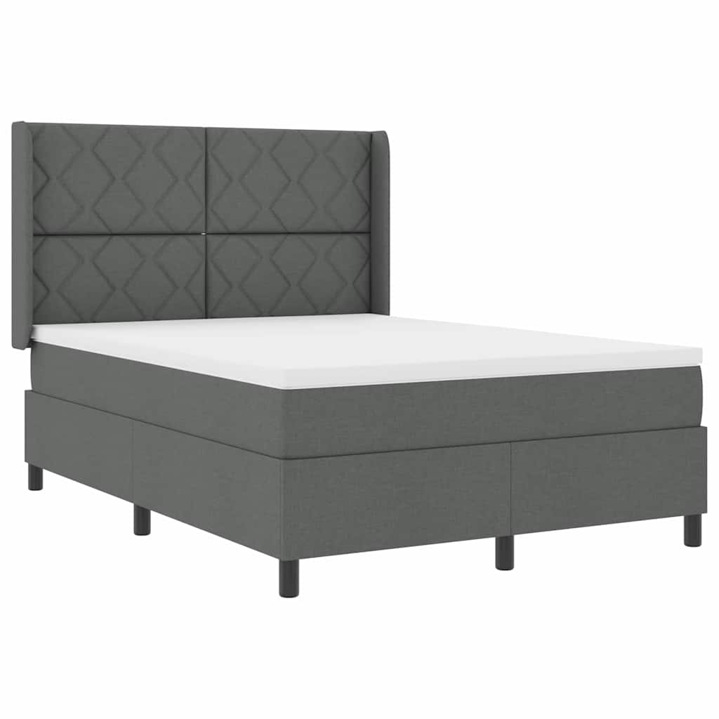 Box spring seng med madras Mørkegrå 160 x 200 cm Stof