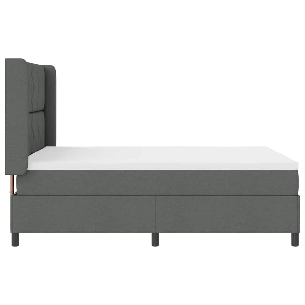 Box spring seng med madras Mørkegrå 160 x 200 cm Stof